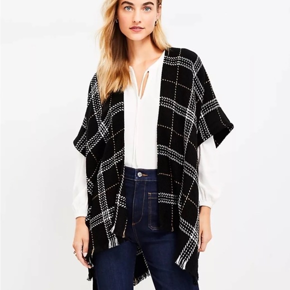 LOFT Sweaters - LOFT Poncho Sweater Shawl Wrap XS/SMALL